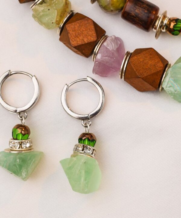עגילים Fluorite Green